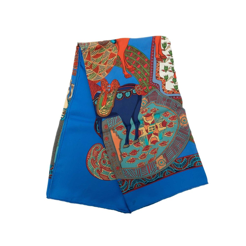 Pre-Loved Hermes Art des Steppes Silk Scarf 90